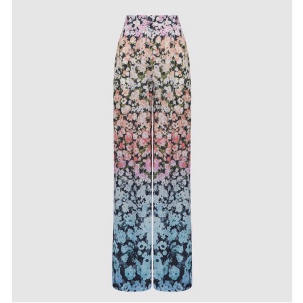NWT REISS Serena Floral Print Wide Leg Trousers in Multicolor Size 4 - Picture 4 of 16